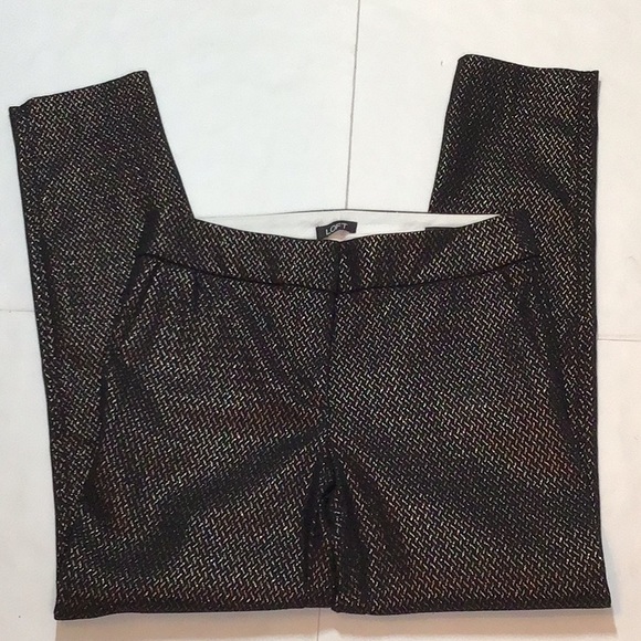 LOFT MARISA SKINNY BLACK AND SILVER DRESS PANTS SZ 4 - Picture 5 of 11